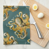 Ernst Haeckel's Octopus Theedoek (Quarter Fold)