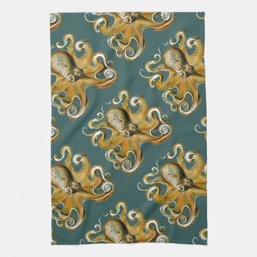 Ernst Haeckel's Octopus Theedoek (Verticaal)