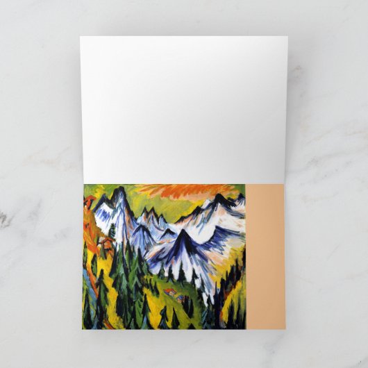 Ernst Kirchner - Berggipfel, beroemd schilderij Kaart (Binnen)