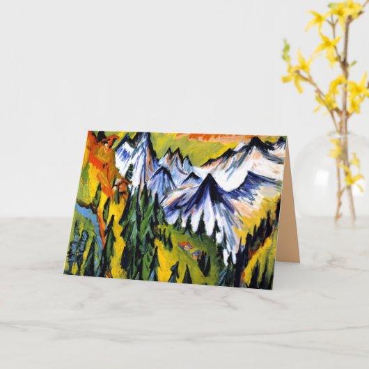 Ernst Kirchner - Berggipfel, beroemd schilderij Kaart (Gele Bloem)