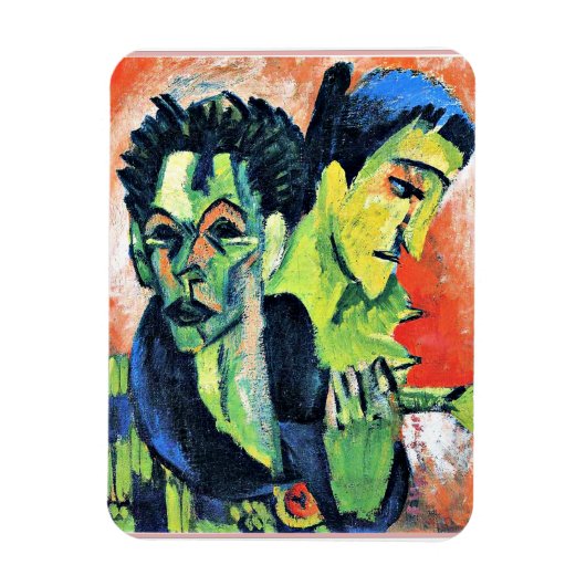 Ernst Kirchner - Double Self-Portrait Magneet (Verticaal)
