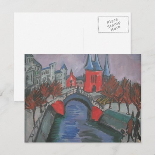 Ernst Kirchner - Red Elisabeth Riverbank, Berlijn Briefkaart (Voorkant / Achterkant)