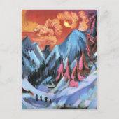 Ernst Kirchner - Winterlandschap in Moonlight Briefkaart (Voorkant)