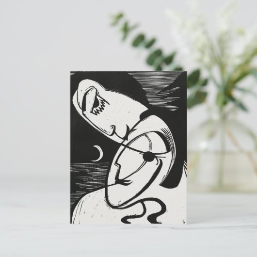 Ernst L. Kirchner - Stijlvolle zwarte & witte mode Briefkaart (Staand voorkant)