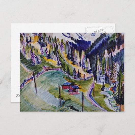 Ernst Ludwig Kirchner - Landschap van de Berg Briefkaart (Voorkant / Achterkant)