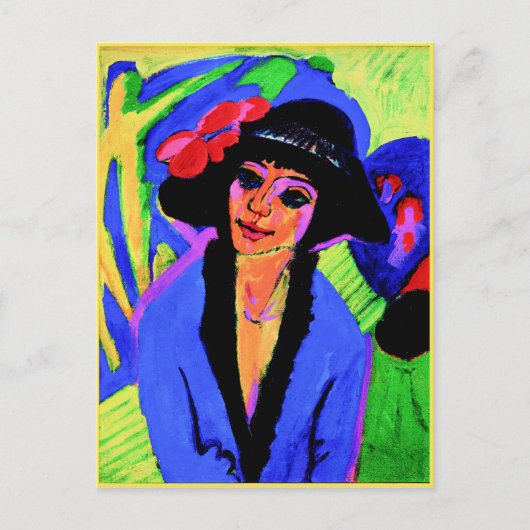Ernst Ludwig Kirchner schilderij, portret van Gerd Briefkaart (Voorkant)