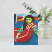 Ernst Ludwig Kirchner Seated Girl Fränzi Fehrmann Briefkaart (Staand voorkant)