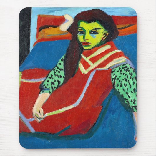 Ernst Ludwig Kirchner Seated Girl Fränzi Fehrmann Muismat (Voorkant)
