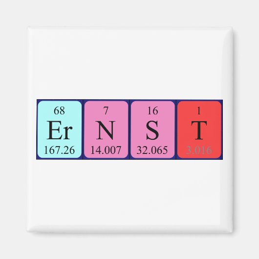 Ernst periodieke table name magnet (Voorkant)
