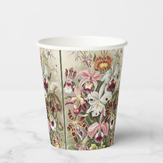 ErnstHaeckel Vintage Botanical Orchid Illustration Papieren Bekers