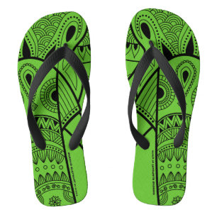 Ernstig elastisch groen - brede riemen Sandalen Teenslippers