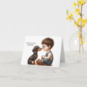 Ernstig teckel kaart (Gele Bloem)