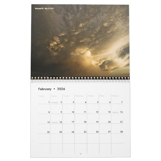 Ernstig weerkalender kalender (Feb 2026)