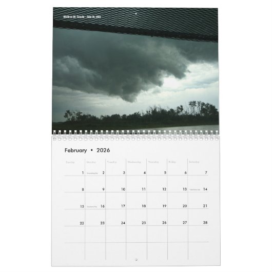 Ernstig weerkalender kalender (Feb 2026)