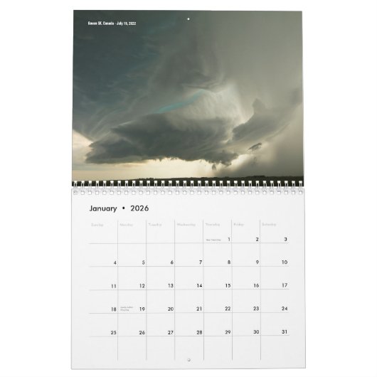 Ernstig weerkalender kalender (Jan 2026)