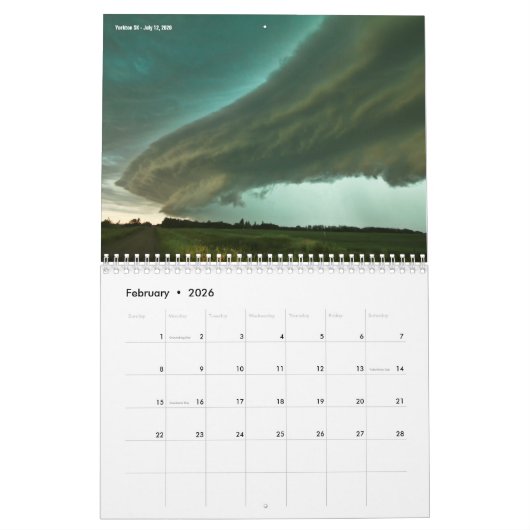 Ernstig weerkalender kalender (Feb 2026)