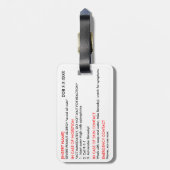 Ernstige Allergie-ID en ICE-Label Bagagelabel (Achterkant verticaal)