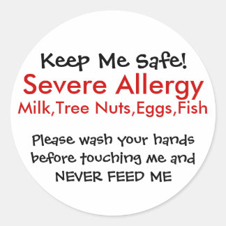 Ernstige allergie ronde sticker