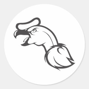 Ernstige Andean Condor Bird in Black and White Ronde Sticker