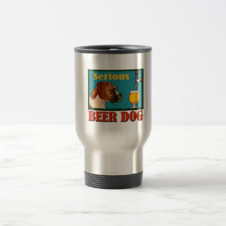 Ernstige bierretro boxer Dog Craft Beer Lover Reisbeker