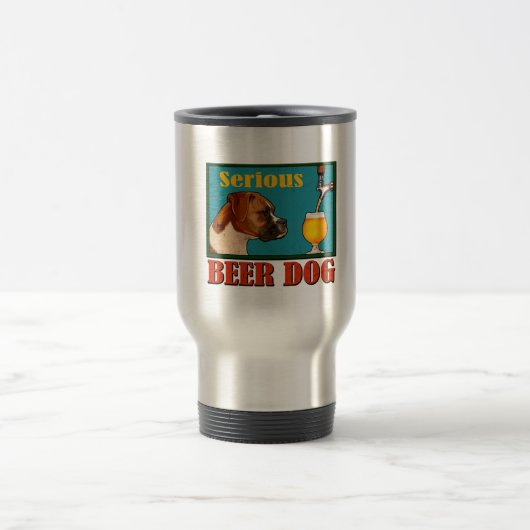 Ernstige bierretro boxer Dog Craft Beer Lover Reisbeker (Center)