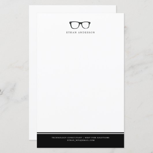 Ernstige bril | Funny Custom Name (Voorkant / Achterkant)