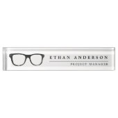 Ernstige bril | Funny Custom Name Naambordje (Voorkant)