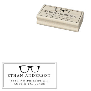 Ernstige bril Funny Custom Name Rubberstempel
