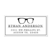 Ernstige bril | Funny Custom Name Rubberstempel (Afrduk)