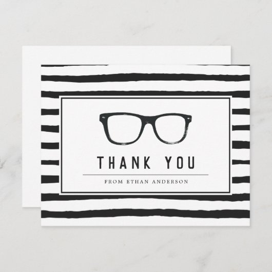 Ernstige bril | Funny Gepersonaliseerd Bedankkaart (Voorkant / Achterkant)