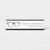 Ernstige bril | Funny Gepersonaliseerd Name Bureau Naambordje (Voorkant)