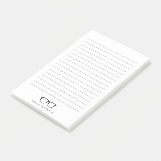 Ernstige bril | Gelineerd Post-it® Notes (Schuin)