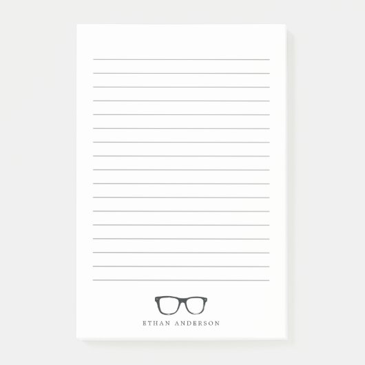 Ernstige bril | Gelineerd Post-it® Notes (Voorkant)