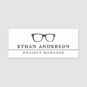 Ernstige bril | Grappig gebruik Naamplaatje (Voorkant)