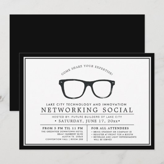 Ernstige bril | Maatschappelijk lokale bedrijven Kaart (Voorkant / Achterkant)