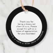 Ernstige bril | Minimale dank u glimlach Bedankjes Labels (Achterkant)