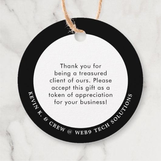 Ernstige bril | Minimale dank u glimlach Bedankjes Labels (Achterkant)