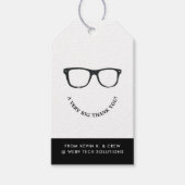 Ernstige bril | Minimale dank u glimlach Cadeaulabel (Voorkant)