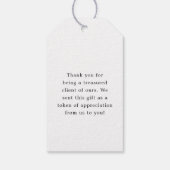 Ernstige bril | Minimale dank u glimlach Cadeaulabel (Achterkant)