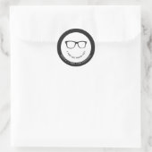 Ernstige bril | Minimale dank u glimlach Ronde Sticker (Tas)