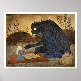 ERNSTIGE DROOMSTREEK! MEISJE EN MONSTER SPELEN BOA POSTER