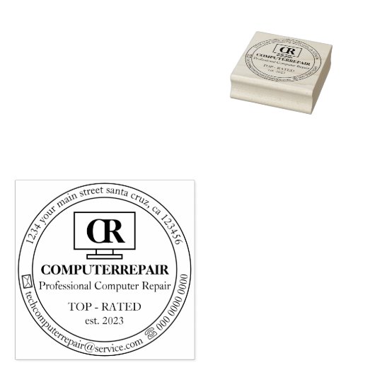 Ernstige eenvoudige mechanische technische PC-comp Rubberstempel (Gestempeld)