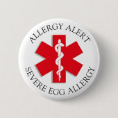 Ernstige EGG Allergy Alert Button (Voorkant)