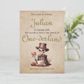 Ernstige fout Gotisch Skelet Halloween Baby Bday Kaart (Staand voorkant)