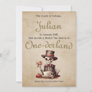 Ernstige fout Gotisch Skelet Halloween Baby Bday Kaart