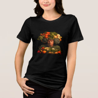 Ernstige Groente Hoofd op een Korte Mouw voor Mann Tri-Blend Shirt