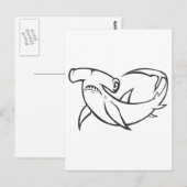 Ernstige Hammerhead Shark in Black and White Briefkaart (Voorkant / Achterkant)