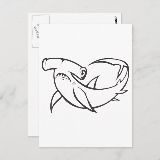Ernstige Hammerhead Shark in Black and White Briefkaart (Voorkant / Achterkant)
