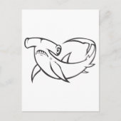 Ernstige Hammerhead Shark in Black and White Briefkaart (Voorkant)