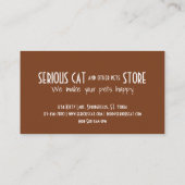 Ernstige kat en andere aanpasbare huisdieren visitekaartje (Achterkant)